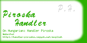 piroska handler business card